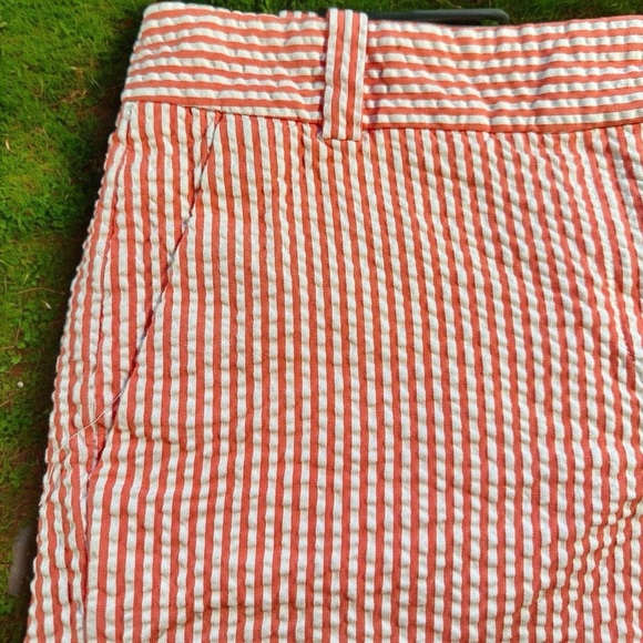 J. Crew Salmon & White Striped Seersucker 100% Cotton Chino 2.5” Shorts Size 4 - Picture 5 of 8